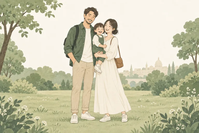 家族写真のイメージイラスト