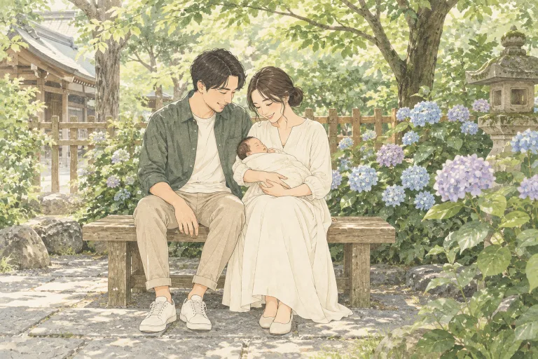 お宮参りのイメージイラスト